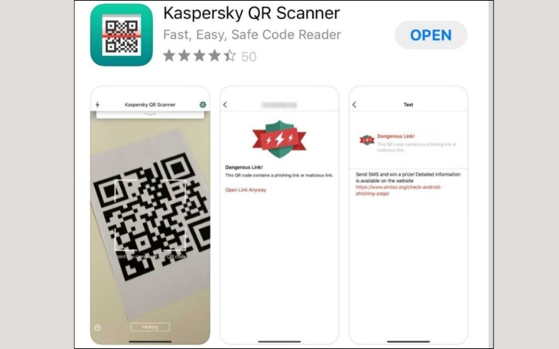 Ứng dụng Kaspersky QR Scanner